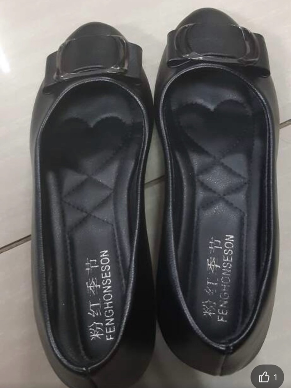 SHEIN Black Bow Round-Toe Ballet Flats